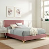 Modway Yasmine Yasmine Channel Velvet Twin Platform Bed