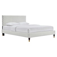 Garcelle Performance Velvet Queen Platform Bed