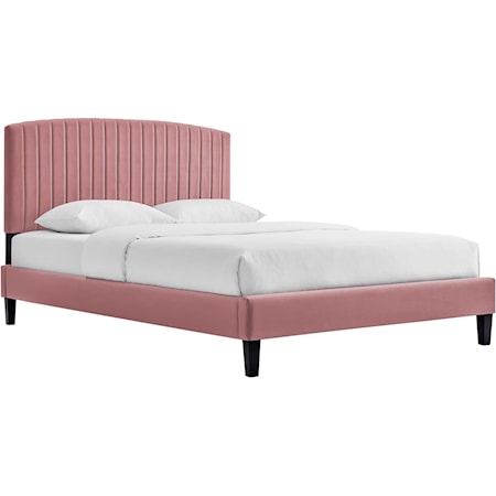 Alessi Velvet Full Platform Bed