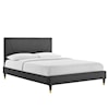 Modway Yasmine Yasmine Channel Velvet Queen Platform Bed