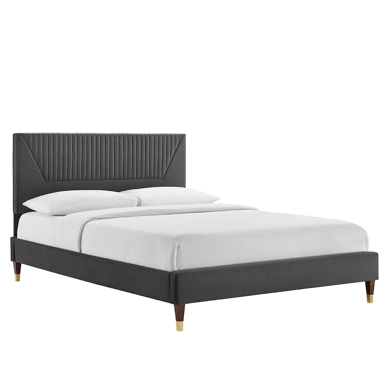 Modway Yasmine Yasmine Channel Velvet King Platform Bed