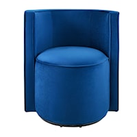 Contemporary Della Performance Velvet Fabric Swivel Chair