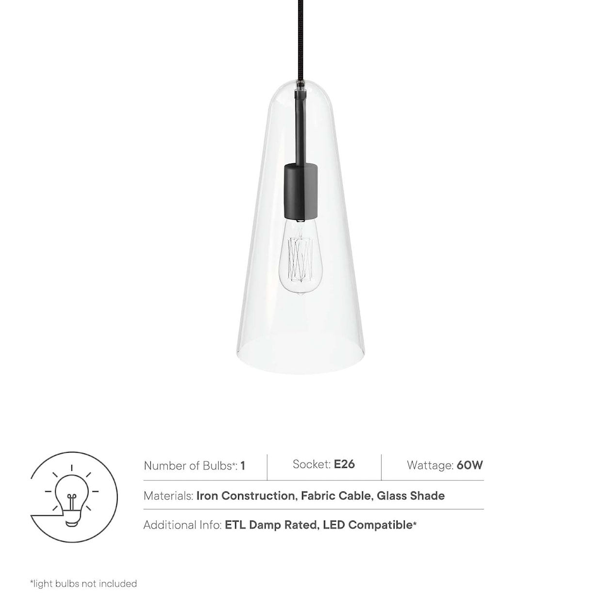 Modway Beacon Beacon 1-Light Pendant Light