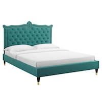 Clara Performance Velvet Queen Platform Bed