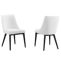 Viscount Upholstered Dining Side Chair - Black/White - Fabric Set of 2