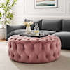 Modway Amour Amour Button Large Round Velvet Ottoman