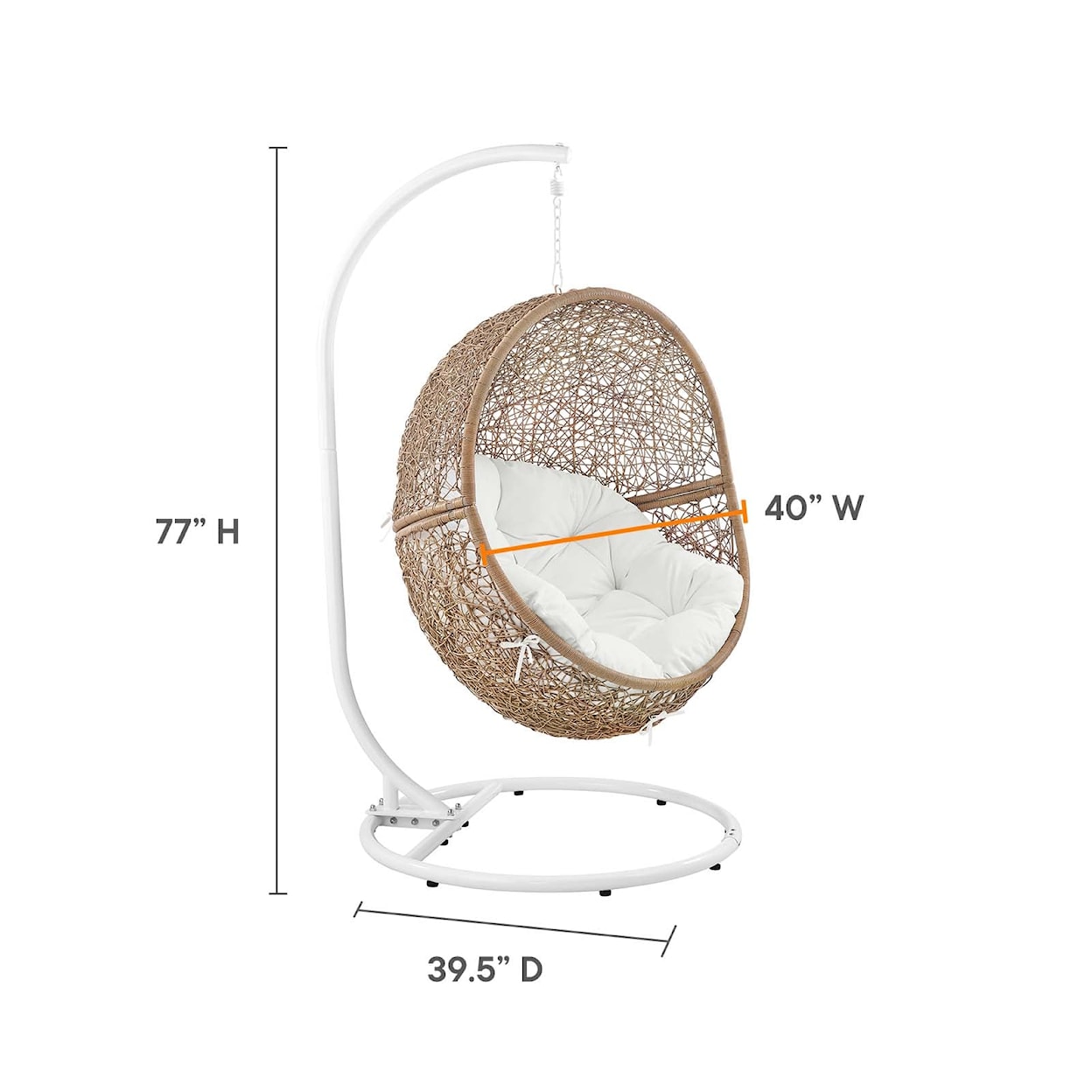 Modway Encase Encase Outdoor Patio Rattan Swing Chair