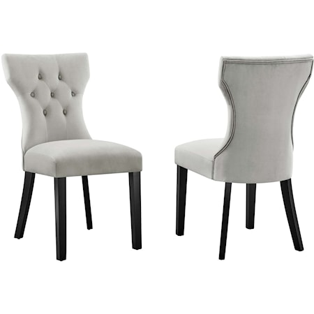 Silhouette Velvet Dining Chairs - Set of 2