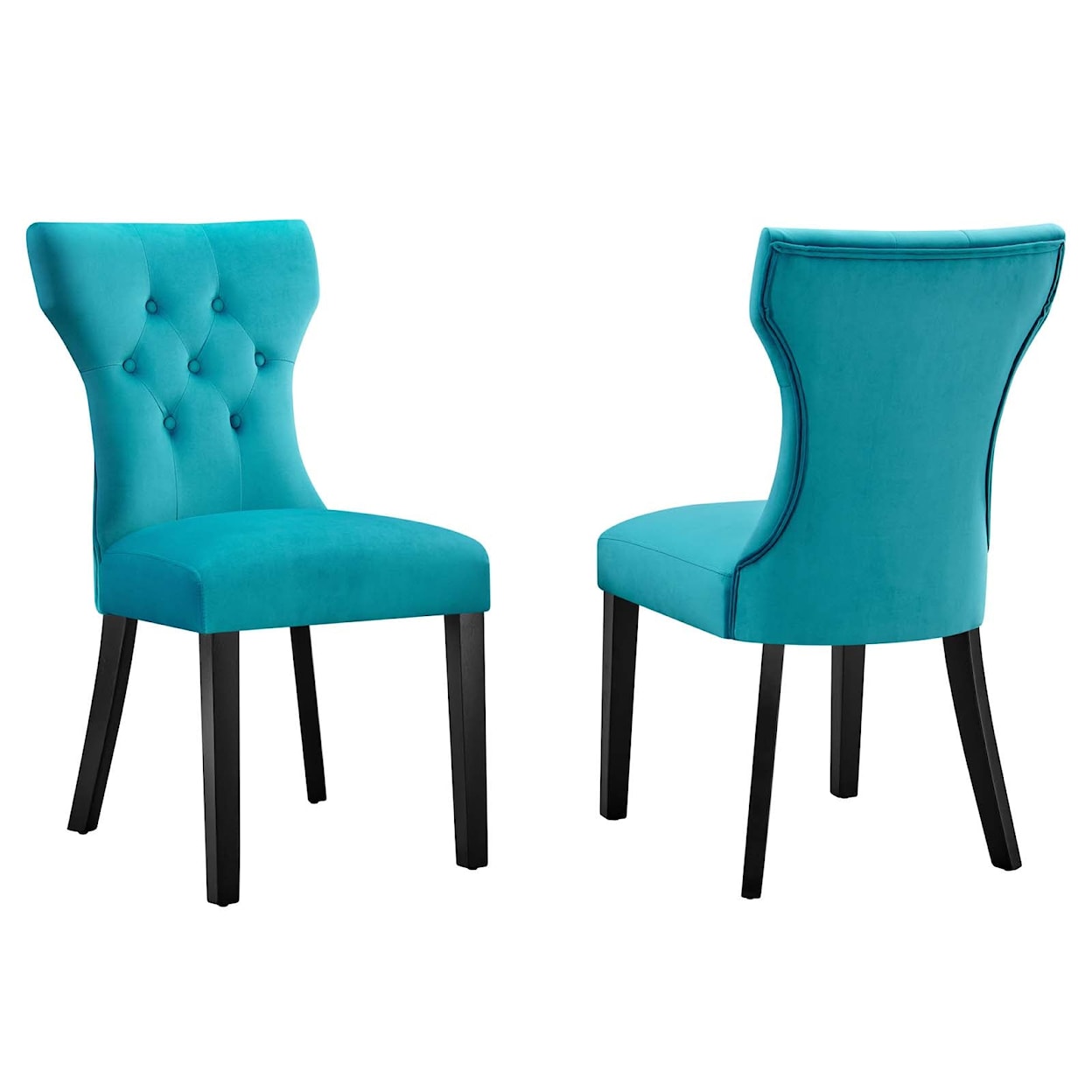 Modway Silhouette Silhouette Velvet Dining Chairs - Set of 2