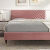 Modway Leah Leah Chevron Velvet Twin Platform Bed