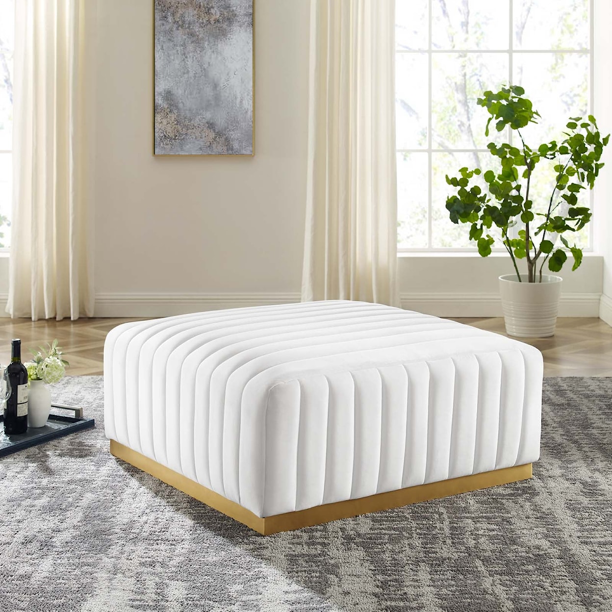 Modway Conjure Velvet Ottoman