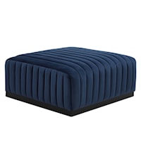 Conjure Channel Tufted Performance Velvet Ottoman