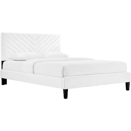 Roxanne Velvet Full Platform Bed