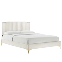 Zahra Channel Tufted Performance Velvet Twin Platform Bed