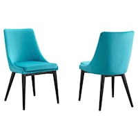 Viscount Accent Performance Velvet Dining Chairs - Black/Blue Set of 2