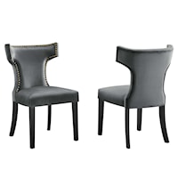 Curve Performance Velvet Dining Chairs - Set of 2