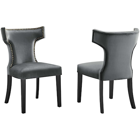 Curve Velvet Dining Chairs - Set of 2