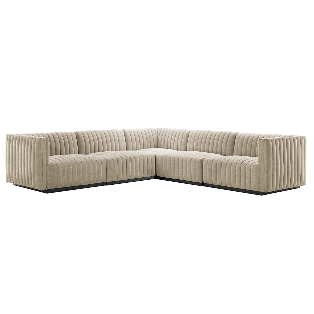 Modway Conjure Fabric 5-Piece L-Shaped Sectional