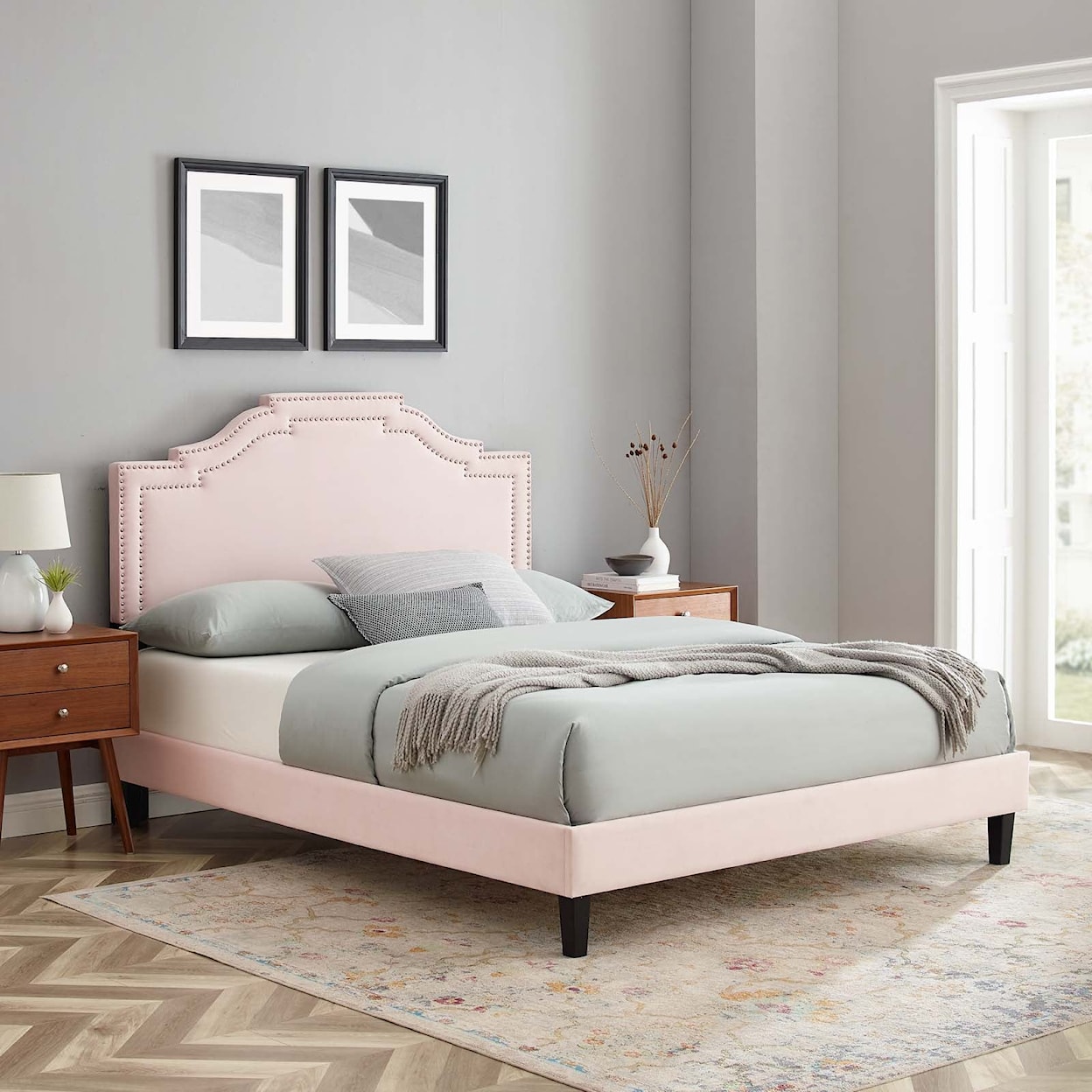 Modway Adelaide Adelaide Velvet Queen Platform Bed