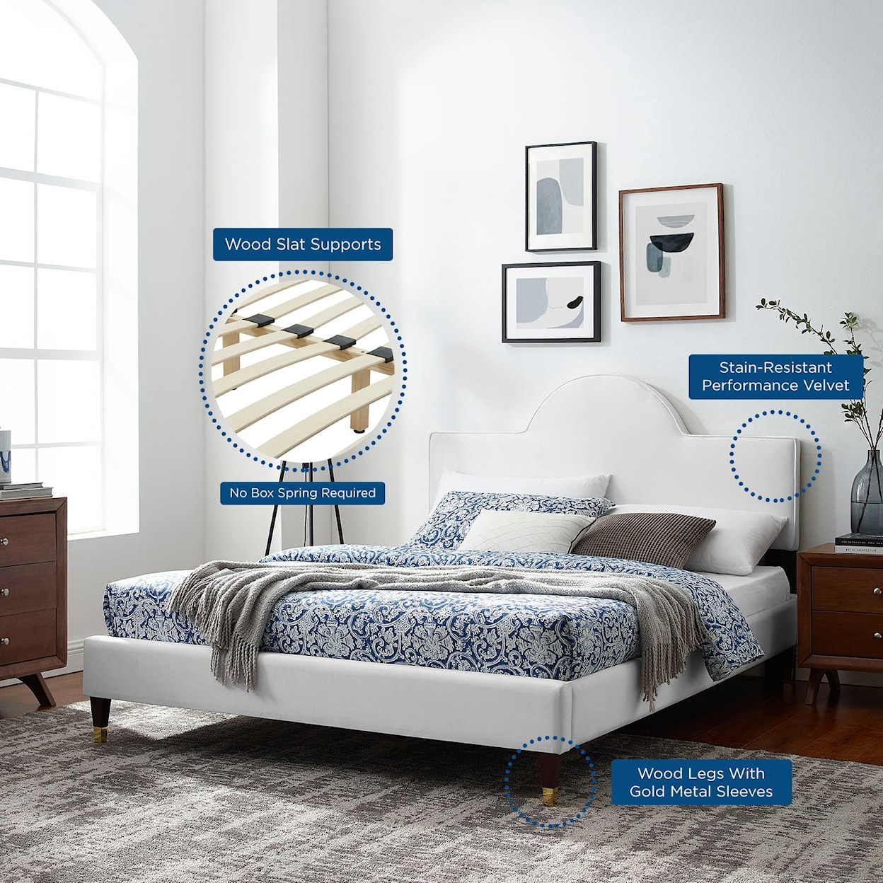 Modway Aurora Aurora Velvet Twin Bed