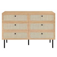 Contemporary Chaucer 6-Drawer Compact Dresser with Full Glide Drawers