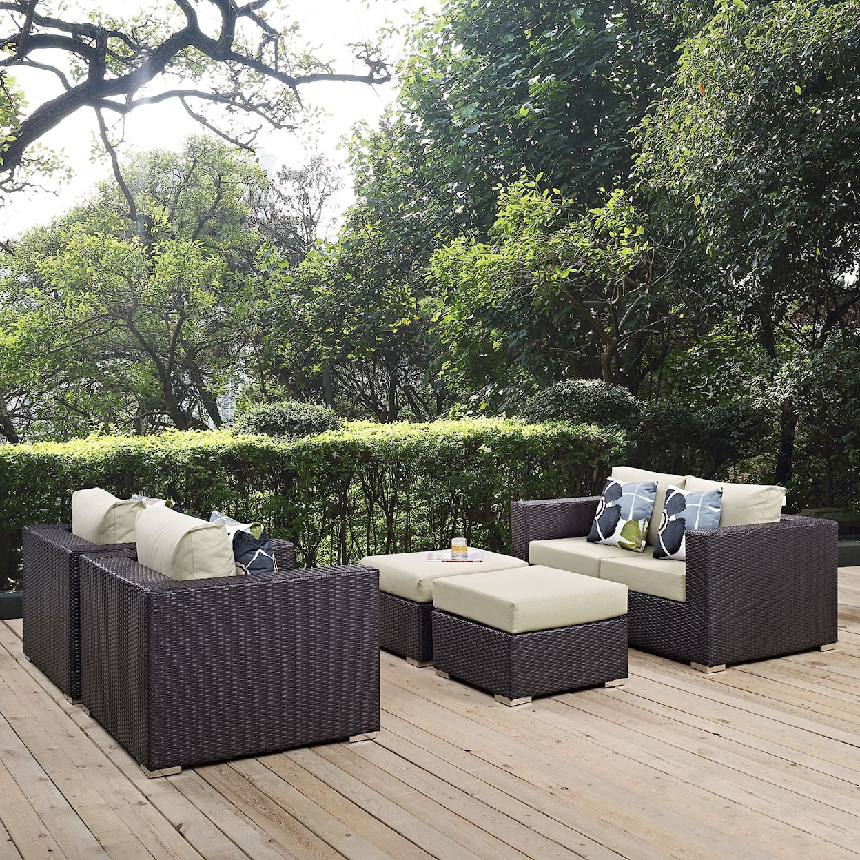 Modway Convene Synthetic Rattan Weave