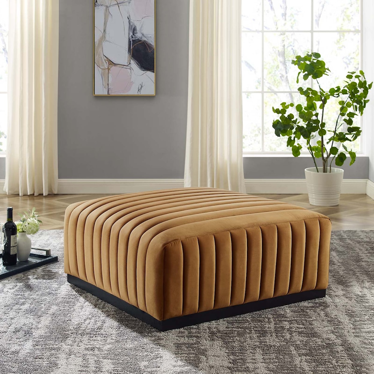 Modway Conjure Velvet Ottoman