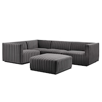 Conjure Channel Tufted Performance Velvet 5-Piece Sectional