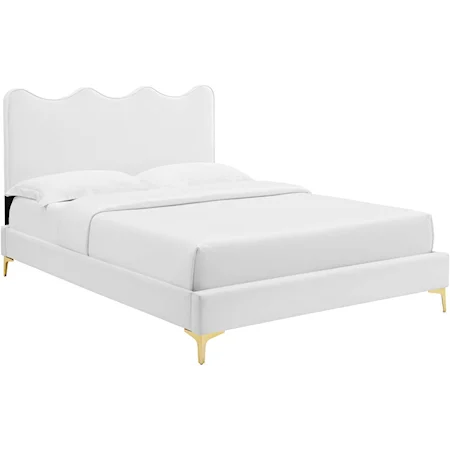 Current Velvet King Platform Bed