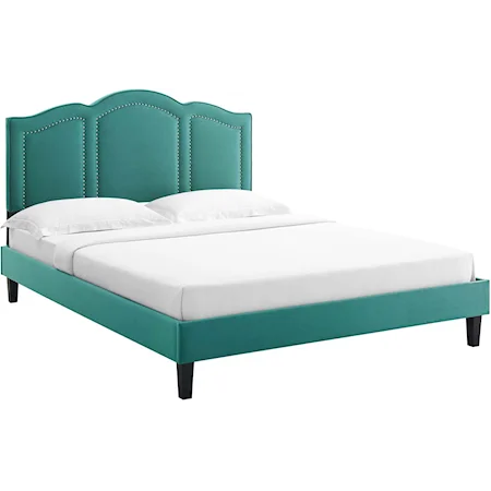 Emerson Velvet Twin Platform Bed