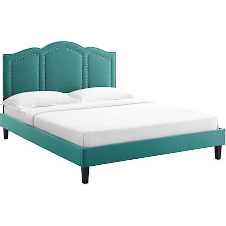 Emerson Velvet King Platform Bed