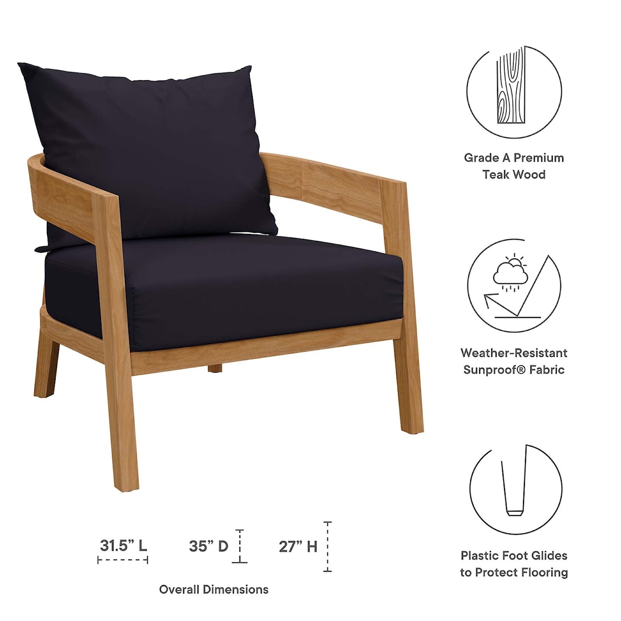 Modway Brisbane Patio Armchair