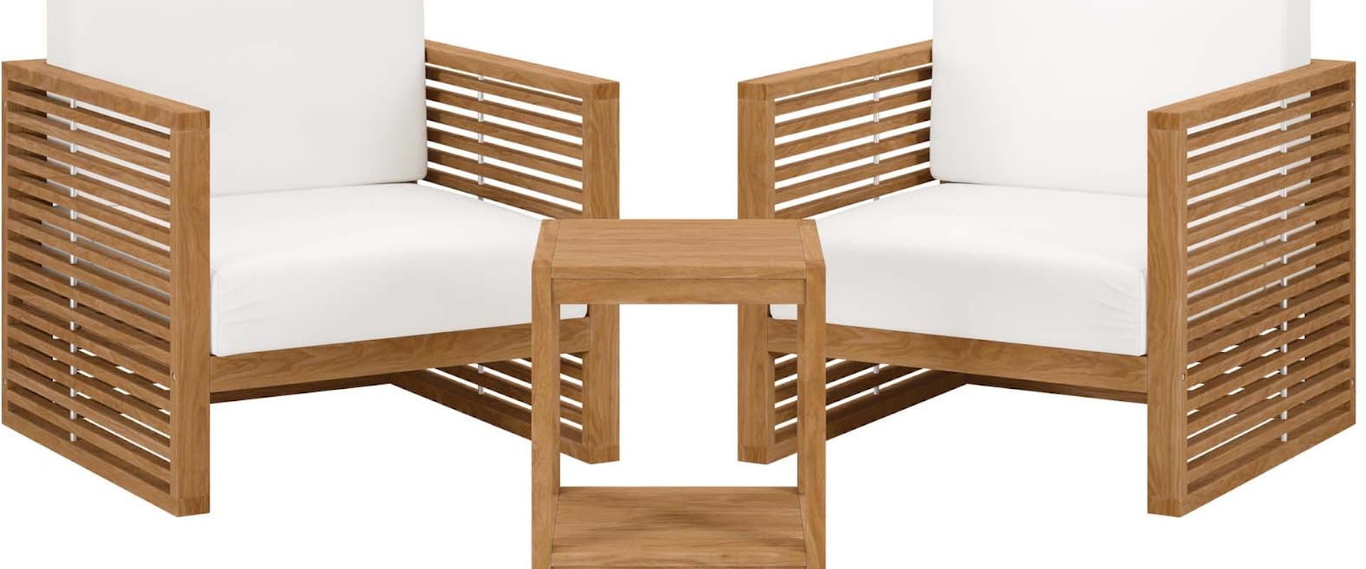 Carlsbad 3-Piece Teak Wood Outdoor Patio Outdoor Patio Set