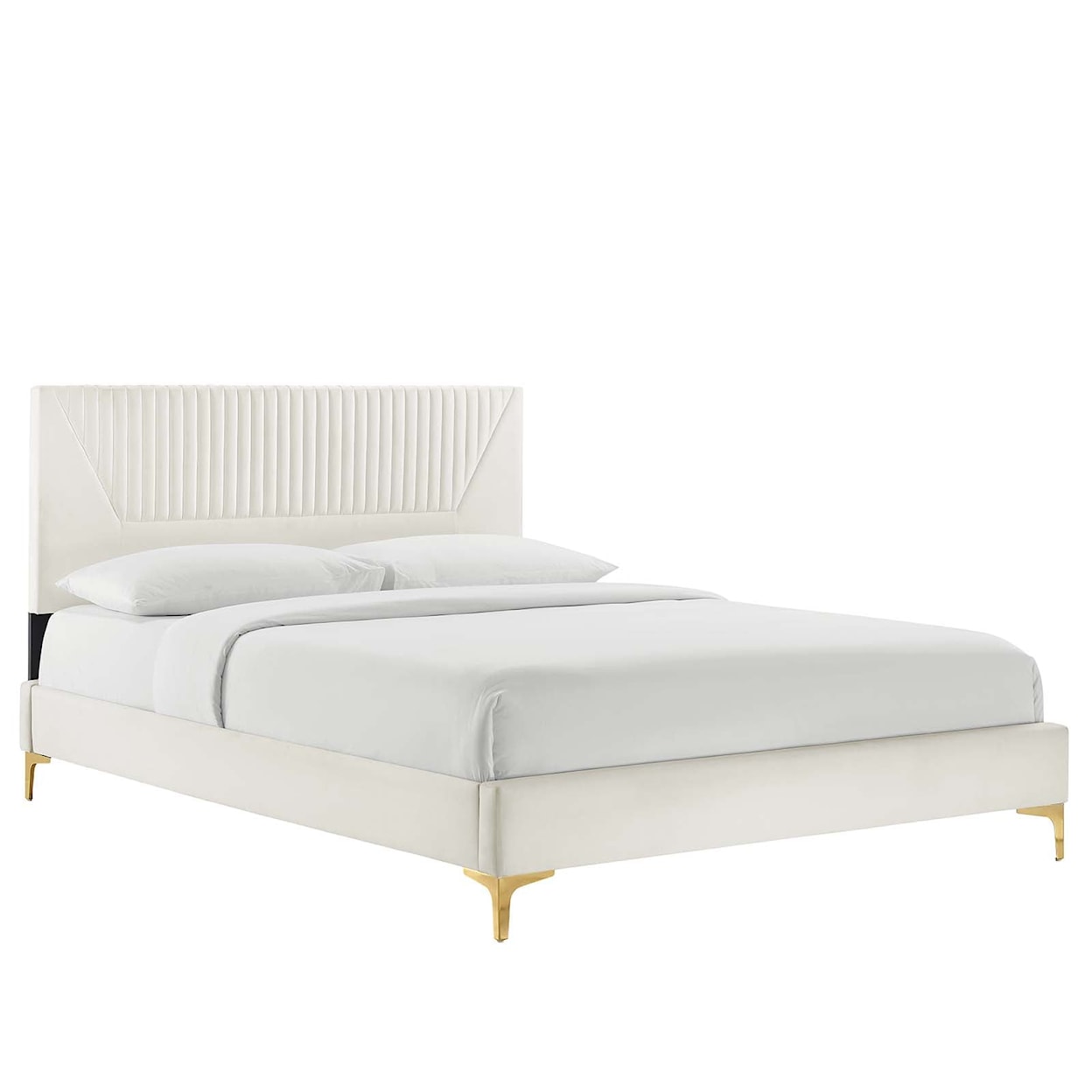 Modway Yasmine Yasmine Channel Velvet Twin Platform Bed