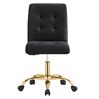 Contemporary Prim Upholstered Swivel Office Chair with Tufting