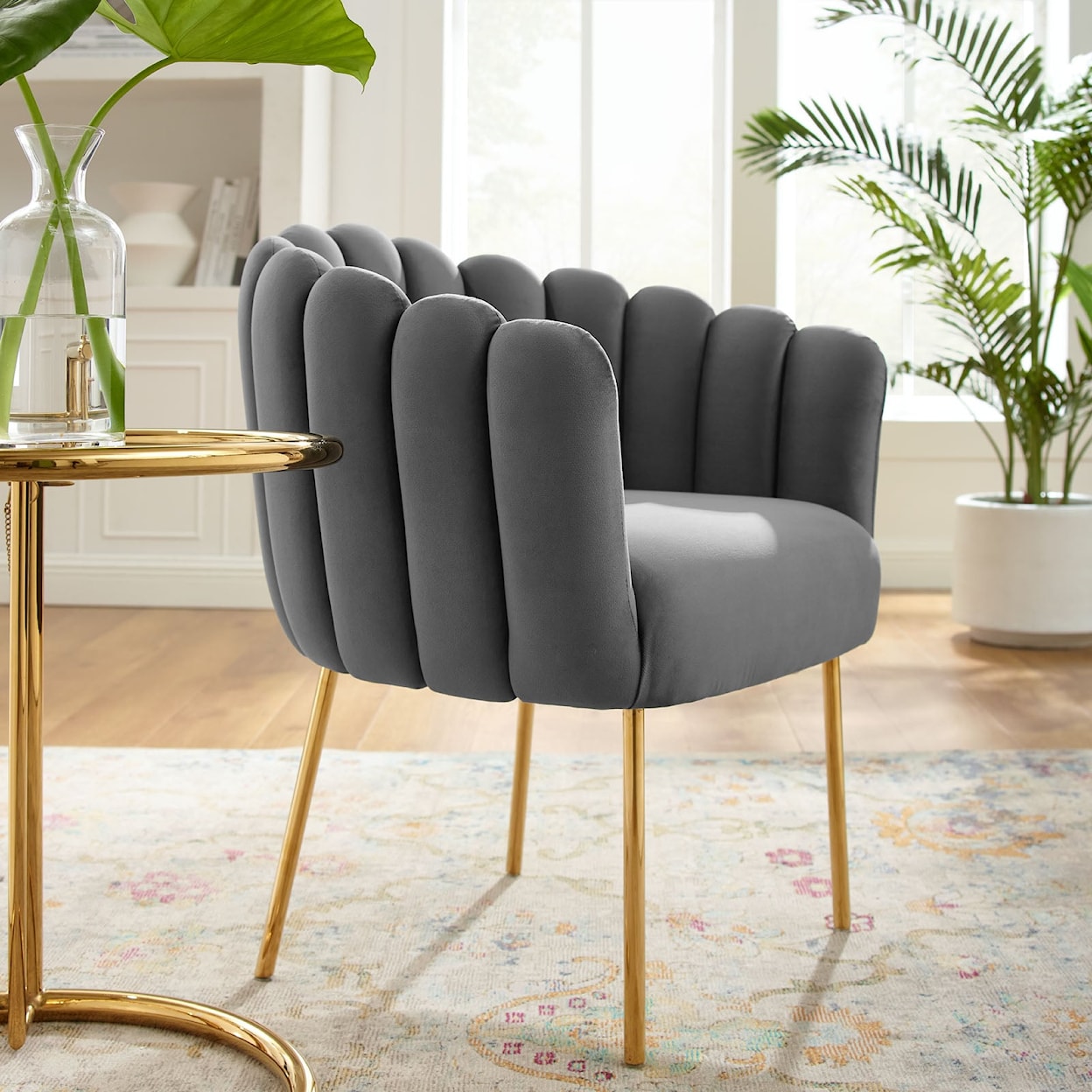 Modway Sanna Sanna Channel Velvet Armchair