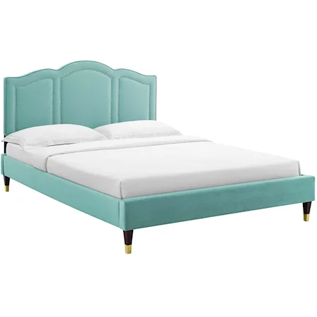 Emerson Velvet Twin Platform Bed