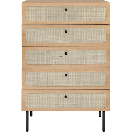 Contemporary Chaucer 5-Drawer Chest with Full Glide Drawers