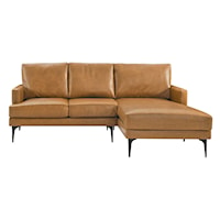 Contemporary Evermore Right-Facing Vegan Leather Sectional Sofa
