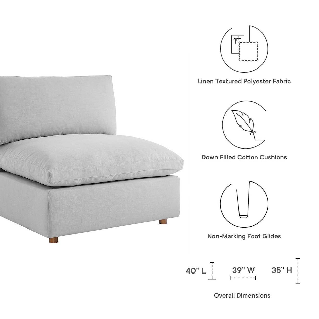 Modway Commix 4 Piece Sectional Sofa Set