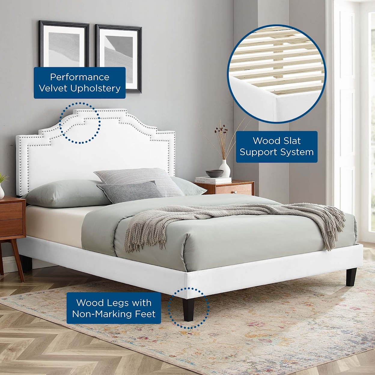 Modway Adelaide Adelaide Velvet Twin Platform Bed