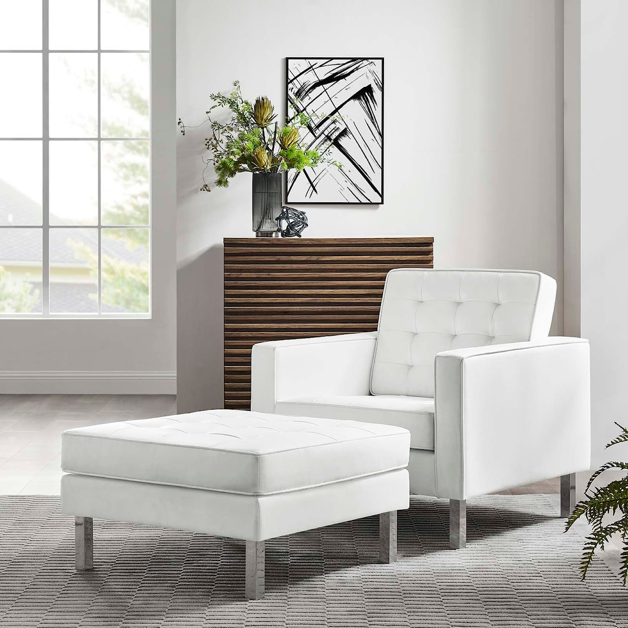 Modway Loft Armchair and Ottoman Set