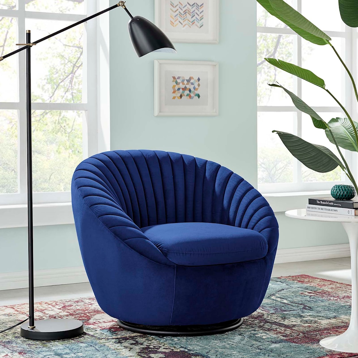 Modway Whirr Whirr Velvet Swivel Chair