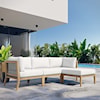Modway Clearwater Outdoor Patio 4-Piece Sectional Sofa