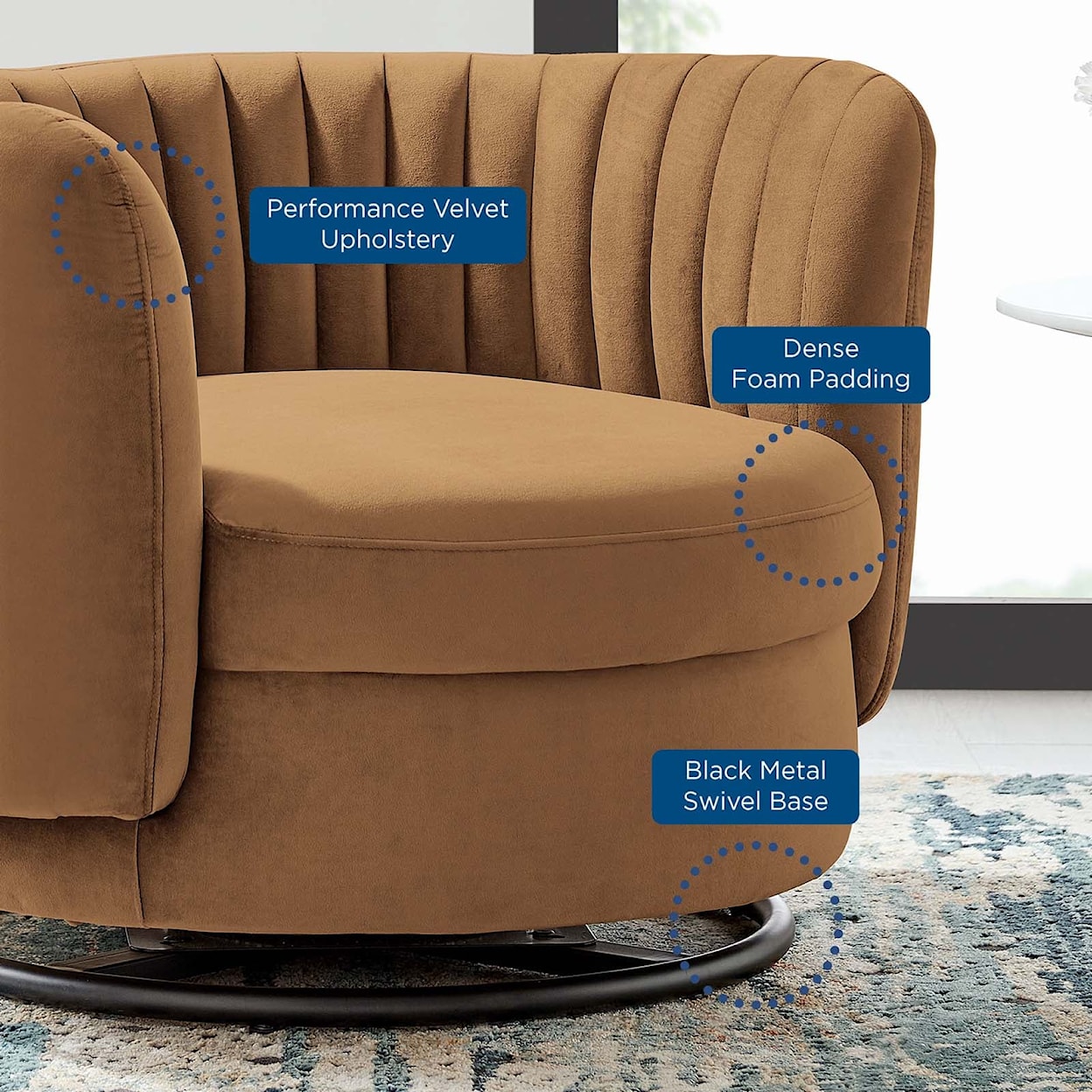 Modway Embrace Embrace Velvet Swivel Chair