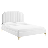 Colette Queen Performance Velvet Platform Bed