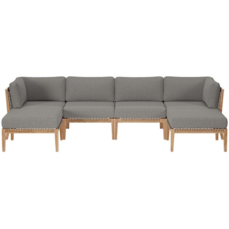 Outdoor Patio 6-Piece Sectional Sofa