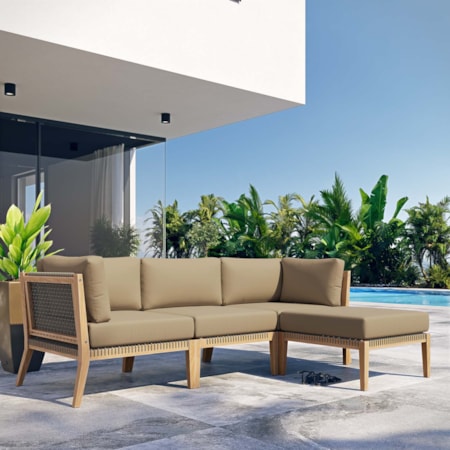 Outdoor Patio 4-Piece Sectional Sofa