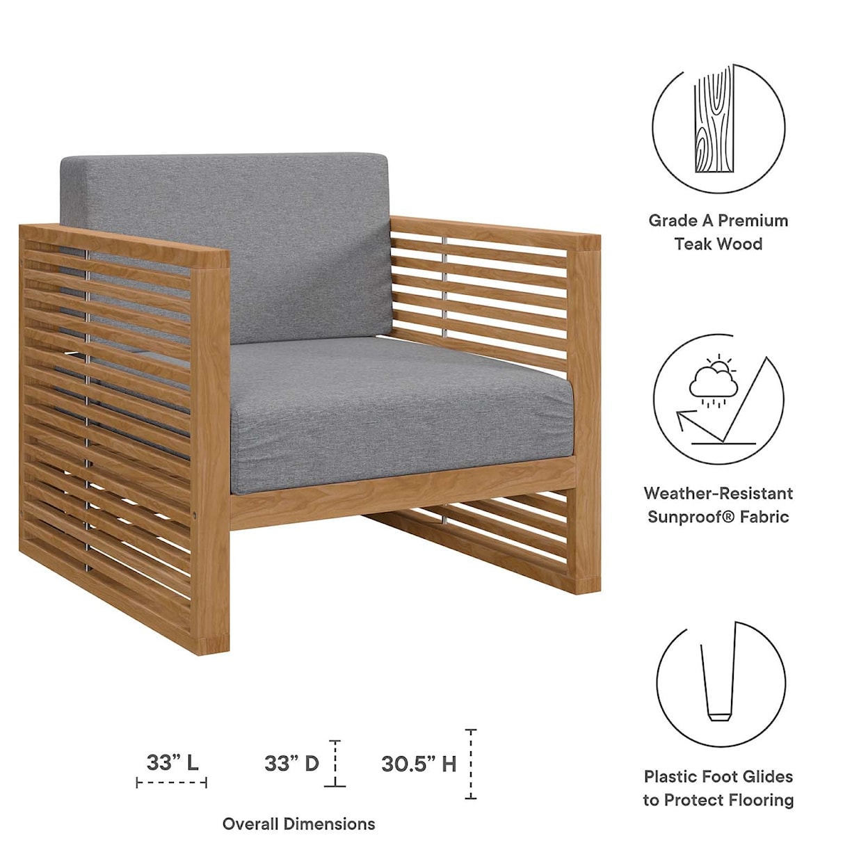 Modway Carlsbad Carlsbad 3-Piece Patio Outdoor Patio Set