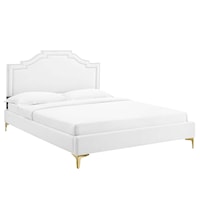 Adelaide Performance Velvet Queen Platform Bed